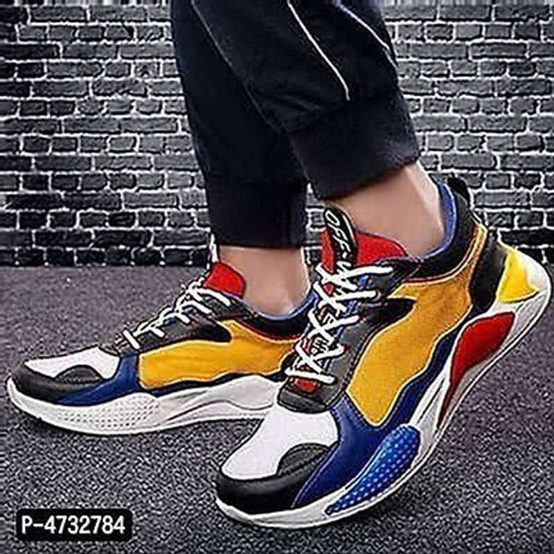 StyleRoad Stylish and Trendy Multicoloured Self Design Mesh Casual Sports Shoes for Men's