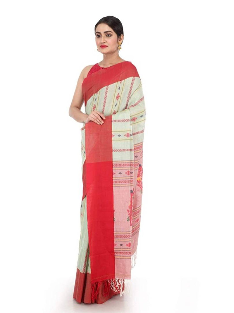 Women's Cotton Saree with Blouse Piece