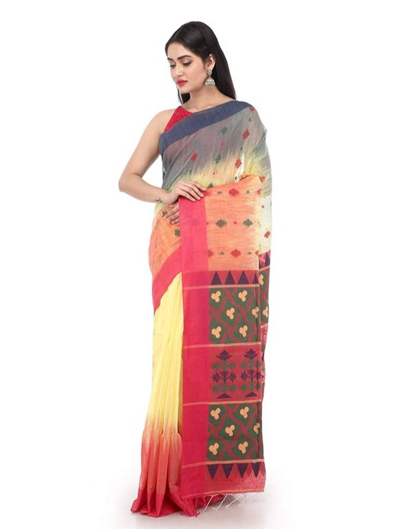 Women Cotton Silk Saree with Blouse Piece