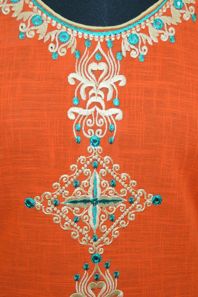 Cotton Slub Embroidery Kurti