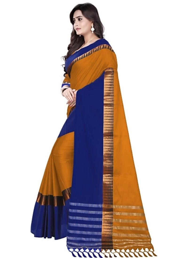 Multi-Coloured Color Cottn Silk  Saree