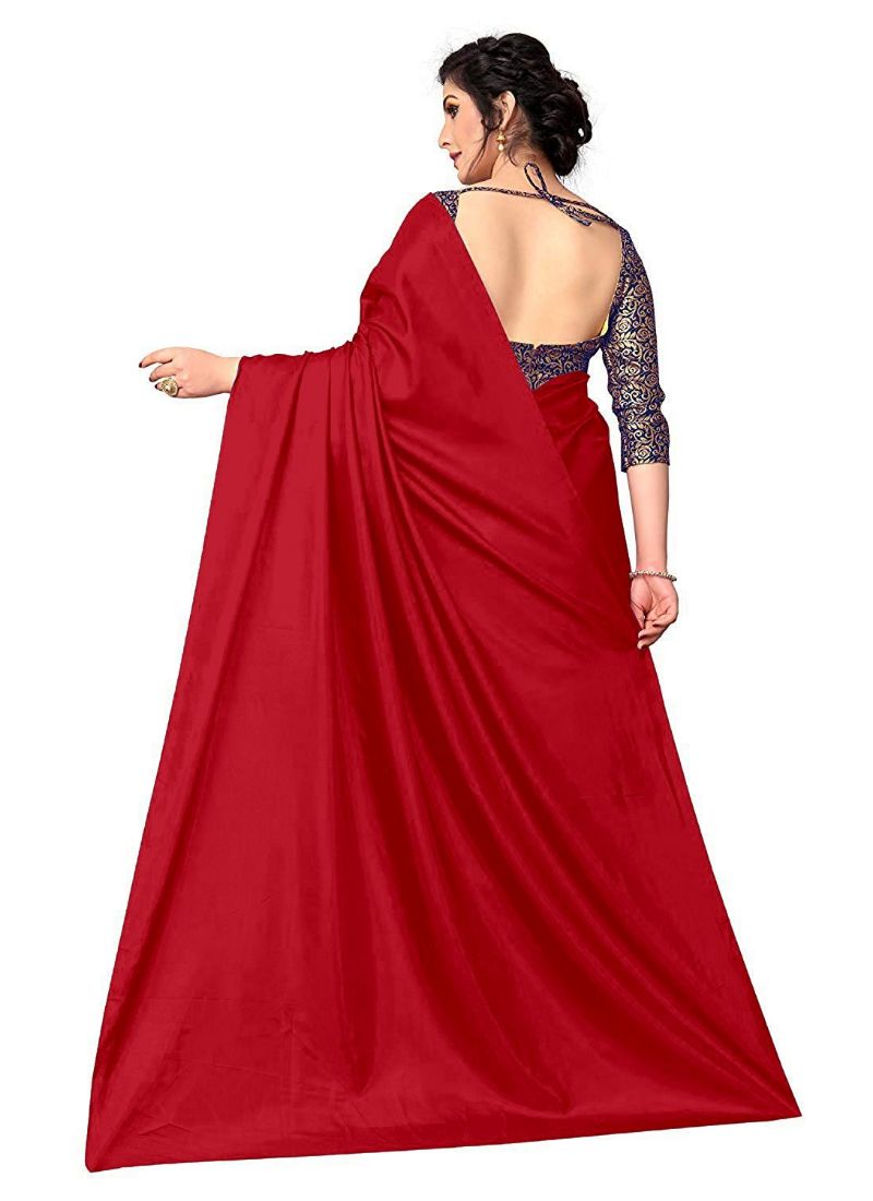 Generic Women's Zoya Silk Saree (Red, 5-6 Mtrs)
