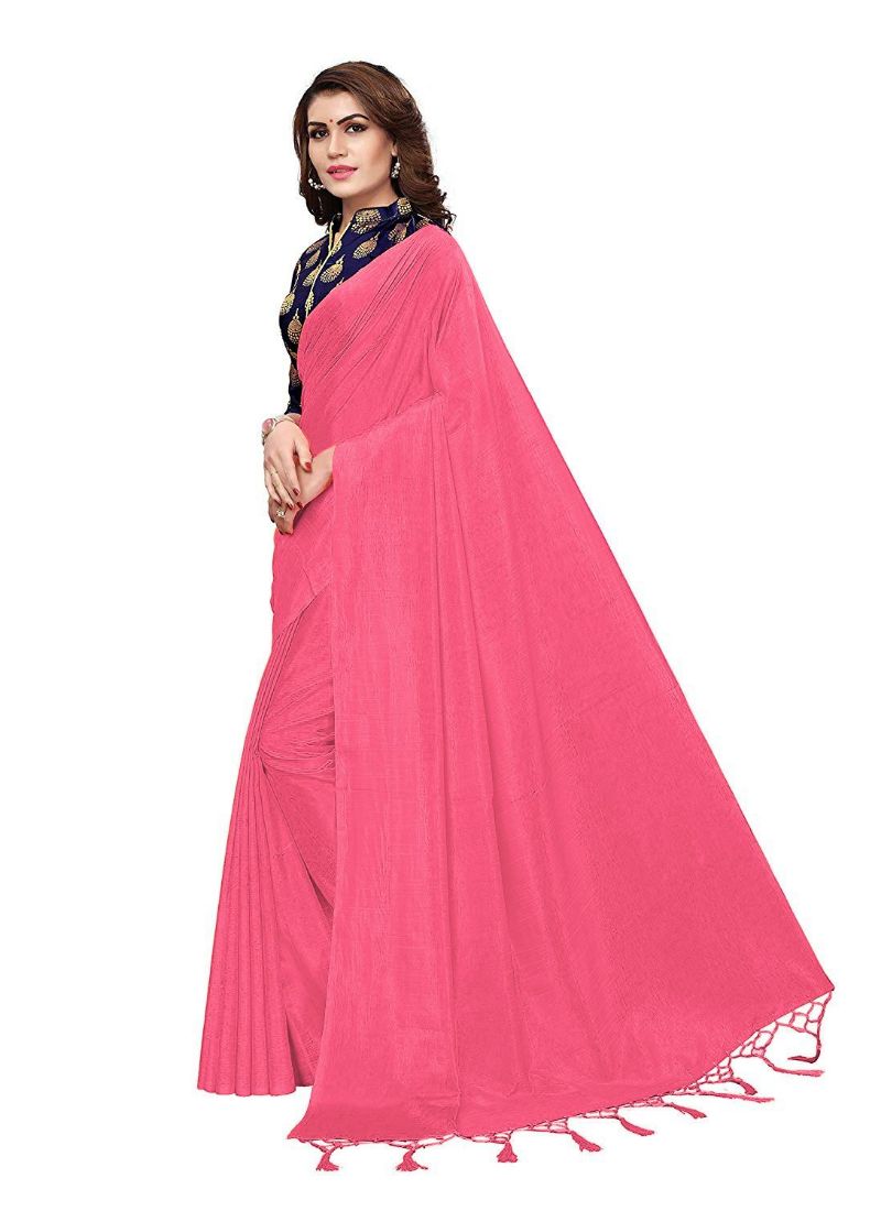 Generic Women's Zoya Silk Saree (Peach, 5-6 Mtrs)
