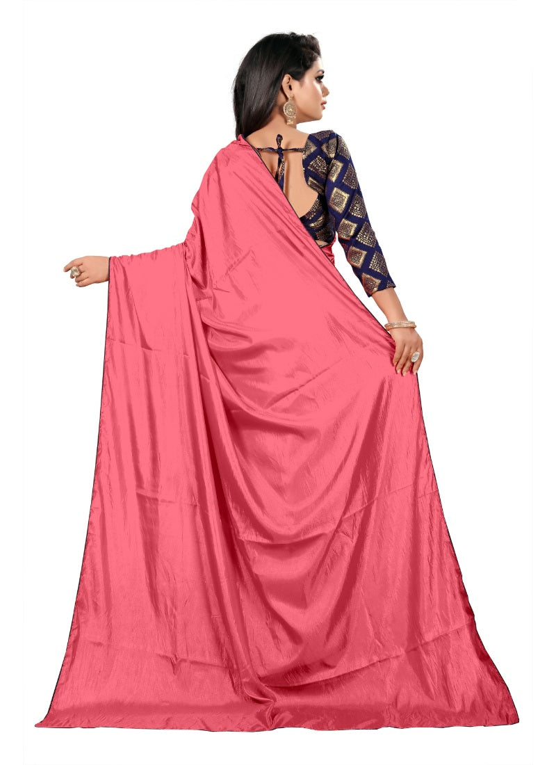 Generic Women's Paper Silk Saree wih Blouse (Gajari , 5-6mtrs)