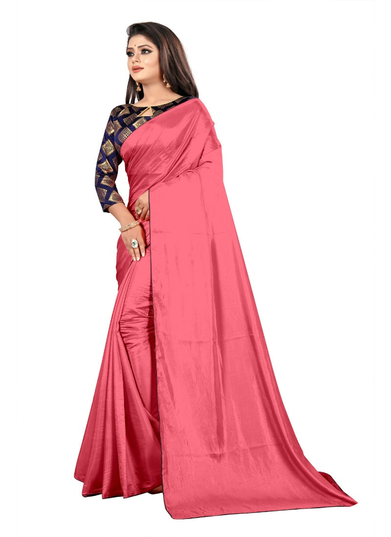 Generic Women's Paper Silk Saree wih Blouse (Gajari , 5-6mtrs)