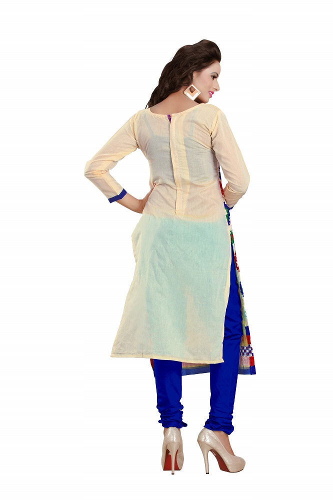 Womens Designer Beige Chanderi Partywear Salwar Suit Dress Material For Womens