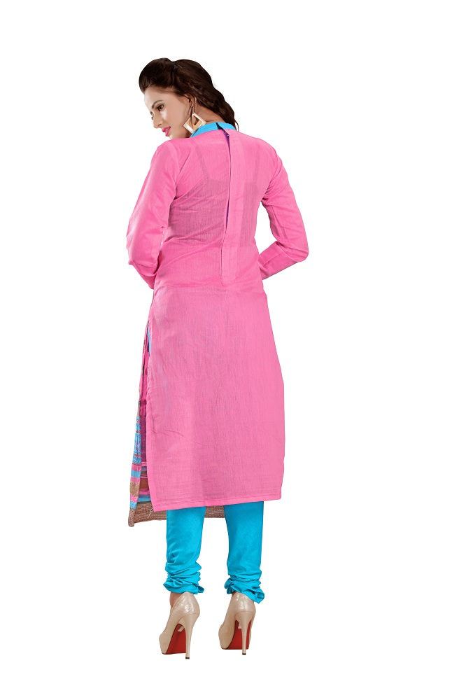 Womens Designer Pink Chanderi Partywear Salwar Suit Dress Material For Womens