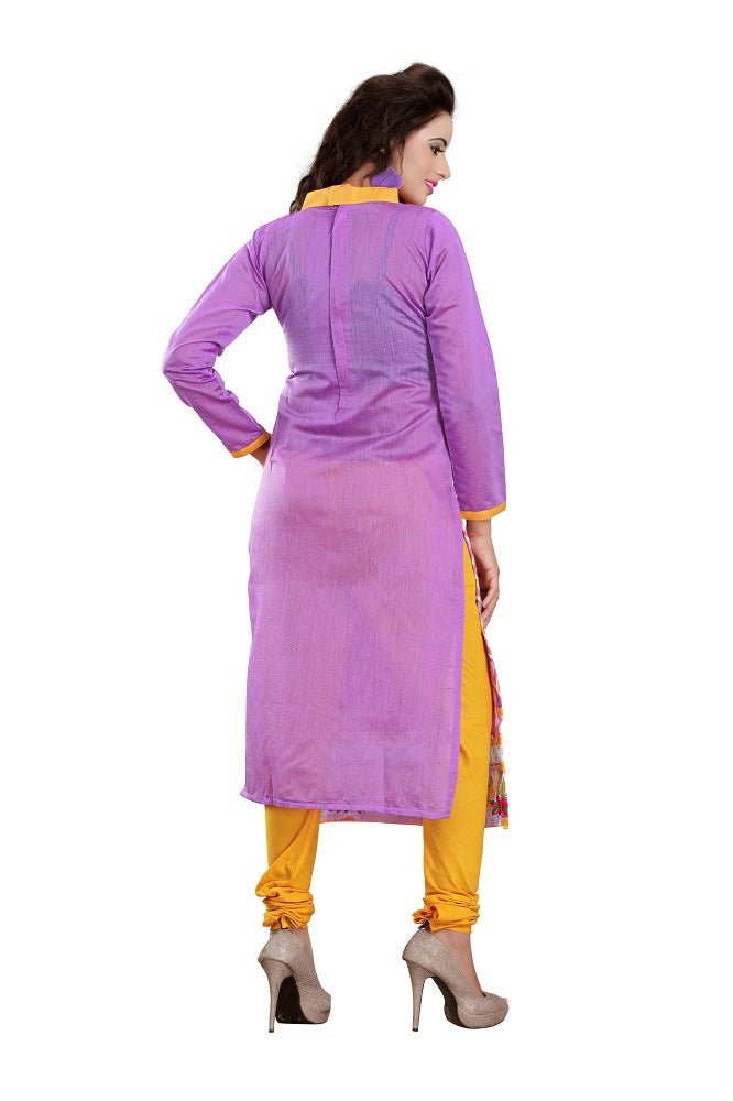 Womens Designer Purple Chanderi Partywear Salwar Suit Dress Material For Womens